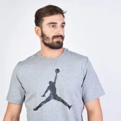Jordan Jumpman Ανδρικό T-Shirt CARBON HEATHER/BLACK -Lifestyle Ρούχα Εκπτώσεις jordan m j jumpman ss crew 12