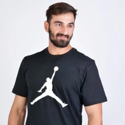 Jordan Jumpman Ανδρικό T-Shirt BLACK/WHITE -Lifestyle Ρούχα Εκπτώσεις jordan m j jumpman ss crew 15