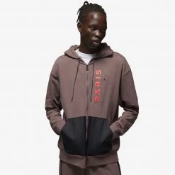 Jordan Paris Saint-Germain Ανδρική Ζακέτα PLUM ECLIPSE/BRIGHT CRIMSON