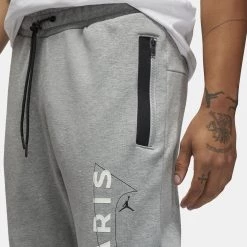 Jordan Paris Saint-Germain Fleece Ανδρικό Παντελόνι Φόρμας DK GREY HEATHER/WHITE -Lifestyle Ρούχα Εκπτώσεις jordan m j psg flc pant 2
