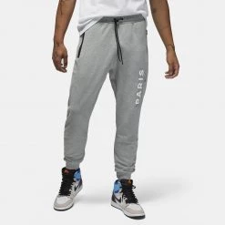 Jordan Paris Saint-Germain Fleece Ανδρικό Παντελόνι Φόρμας DK GREY HEATHER/WHITE