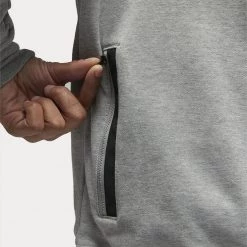 Jordan Paris Saint-Germain Ανδρική Μπλούζα με Κουκούλα DK GREY HEATHER/WHITE -Lifestyle Ρούχα Εκπτώσεις jordan m j psg flc po 10