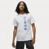 Jordan Paris Saint-Germain Ανδρικό T-Shirt WHITE/GAME ROYAL/BLACK -Lifestyle Ρούχα Εκπτώσεις jordan m j psg wordmark tee