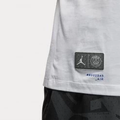Jordan Paris Saint-Germain Ανδρικό T-Shirt WHITE/GAME ROYAL/BLACK -Lifestyle Ρούχα Εκπτώσεις jordan m j psg wordmark tee 3