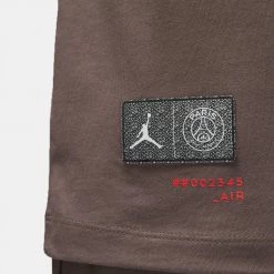 Jordan Paris Saint-Germain Ανδρικό T-Shirt PLUM ECLIPSE/BRIGHT CRIMSON/BLACK -Lifestyle Ρούχα Εκπτώσεις jordan m j psg wordmark tee 7