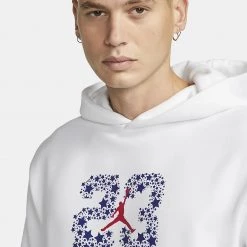 Jordan Sport DNA Fleece Ανδρική Μπλούζα με Κουκούλα WHITE -Lifestyle Ρούχα Εκπτώσεις jordan m j sprt dna flc po 2 3