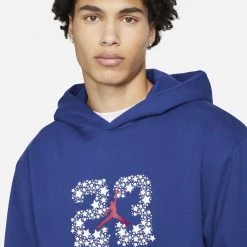 Jordan Sport DNA Fleece Ανδρική Μπλούζα με Κουκούλα DEEP ROYAL BLUE -Lifestyle Ρούχα Εκπτώσεις jordan m j sprt dna flc po 2 8