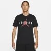 Jordan Wordmark Ανδρικό T-shirt BLACK/WHITE/GYM RED -Lifestyle Ρούχα Εκπτώσεις jordan m j ss ctn jrdn air wrdmrk