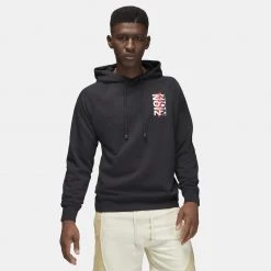 Jordan X Zion Fleece Ανδρική Μπλούζα με Κουκούλα BLACK