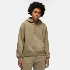 Jordan Brooklyn Fleece Γυναικεία Μπλούζα με Κουκούλα MATTE OLIVE/WHITE