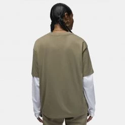 Jordan Essentials Γυναικείο T-Shirt MATTE OLIVE/WHITE -Lifestyle Ρούχα Εκπτώσεις jordan w j essen tee core 22 1