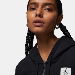 Jordan Flight Fleece Γυναικεία Ζακέτα Black -Lifestyle Ρούχα Εκπτώσεις jordan w j flight flc fz hoodie 5