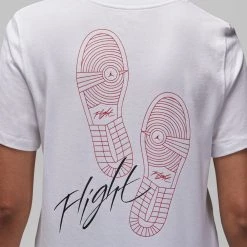 Jordan Flight Γυναικείο T-shirt WHITE -Lifestyle Ρούχα Εκπτώσεις jordan w j flight gfx crw tee 3