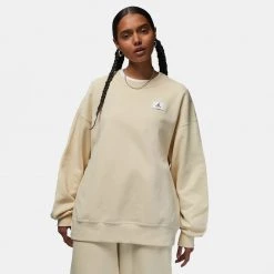 Jordan Flight Fleece Γυναικεία Μπλούζα Φούτερ BEACH