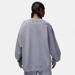 Jordan Flight Fleece Γυναικεία Μπλούζα Φούτερ CEMENT GREY -Lifestyle Ρούχα Εκπτώσεις jordan w j flt flc crew 5