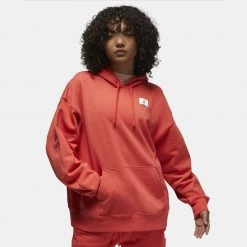 Jordan Flight Fleece Γυναικεία Μπλούζα με Κουκούλα LOBSTER