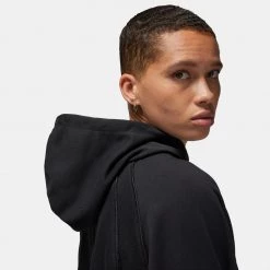 Jordan Sport Γυναικεία Μπλούζα με Κουκούλα BLACK/BLACK/BLACK/STEALTH -Lifestyle Ρούχα Εκπτώσεις jordan w j spt crop po flc 3