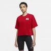 Jordan Essential Boxy Γυναικείο Crop Top UNIVERSITY RED -Lifestyle Ρούχα Εκπτώσεις jordan w j ss essential boxy tee