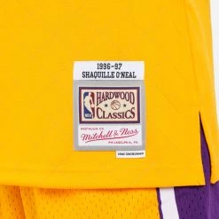 Mitchell & Ness 75Th Anniversary Los Angeles Lakers Shaquille O' Neal 1996-97 Jersey LIGHT GOLD -Lifestyle Ρούχα Εκπτώσεις mitchell ness 75th anni swingman jersey los ange 5