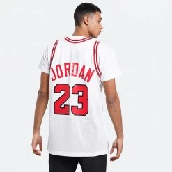 Mitchell & Ness Michael Jordan Chicago Bulls 1991-92 Authentic Φανέλα Μπάσκετ WHITE -Lifestyle Ρούχα Εκπτώσεις mitchell ness authentic jersy 91 chicago bulls 1