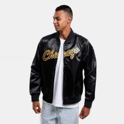 Mitchell & Ness Big Face 4.0 Satin Chicago Bulls Ανδρική Ζακέτα Black -Lifestyle Ρούχα Εκπτώσεις mitchell ness big face 40 satin jacket 13