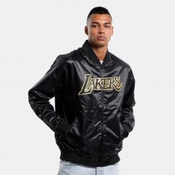 Mitchell & Ness Big Face 4.0 Satin Los Angeles Lakers Ανδρική Ζακέτα Black -Lifestyle Ρούχα Εκπτώσεις mitchell ness big face 40 satin jacket 8