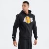 Mitchell & Ness Chenille Logo LA Lakers Ανδρική Μπλούζα με Κουκούλα BLACK -Lifestyle Ρούχα Εκπτώσεις mitchell ness chenille logo hoody los angeles la