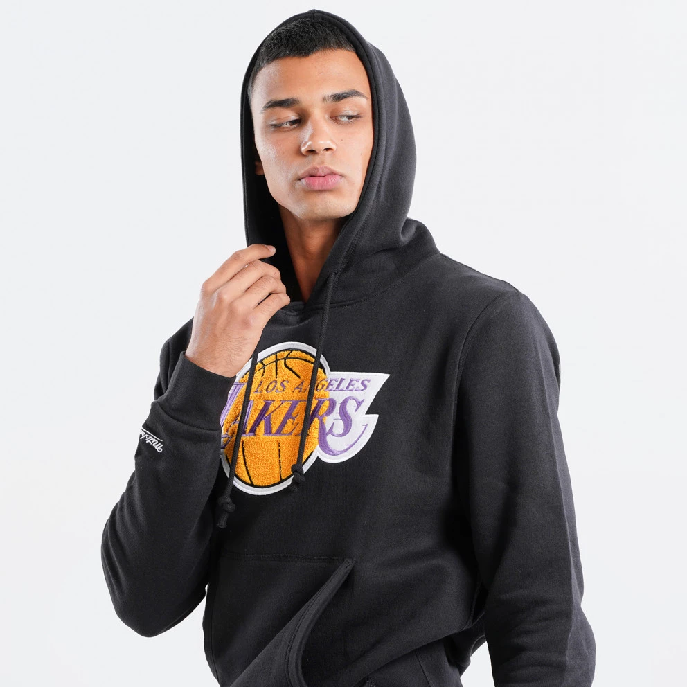 Mitchell & Ness Chenille Logo LA Lakers Ανδρική Μπλούζα με Κουκούλα BLACK 6 Mitchell & Ness Chenille Logo LA Lakers Ανδρική Μπλούζα με Κουκούλα BLACK - Image 4