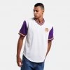 Mitchell & Ness Fashion Mesh V-Neck Los Angeles Lakers Ανδρικό T-shirt WHITE -Lifestyle Ρούχα Εκπτώσεις mitchell ness fashion mesh v neck los angeles l