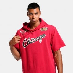 Mitchell & Ness Gameday Chicago Bulls Men's Hooded T-Shirt SCARLET -Lifestyle Ρούχα Εκπτώσεις mitchell ness gameday s s french terry hoody 2