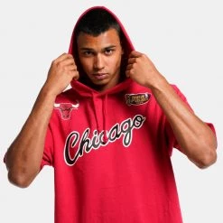 Mitchell & Ness Gameday Chicago Bulls Men's Hooded T-Shirt SCARLET -Lifestyle Ρούχα Εκπτώσεις mitchell ness gameday s s french terry hoody 3