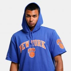 Mitchell & Ness Gameday New York Knicks Men's Hooded T-Shirt ROYAL -Lifestyle Ρούχα Εκπτώσεις mitchell ness gameday s s french terry hoody 7