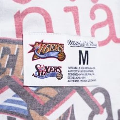 Mitchell & Ness Jumbotron 2.0 Sublimated Philadelphia 76ers Men's T-Shirt WHITE -Lifestyle Ρούχα Εκπτώσεις mitchell ness jumbotron 20 sublimated s s tee 10