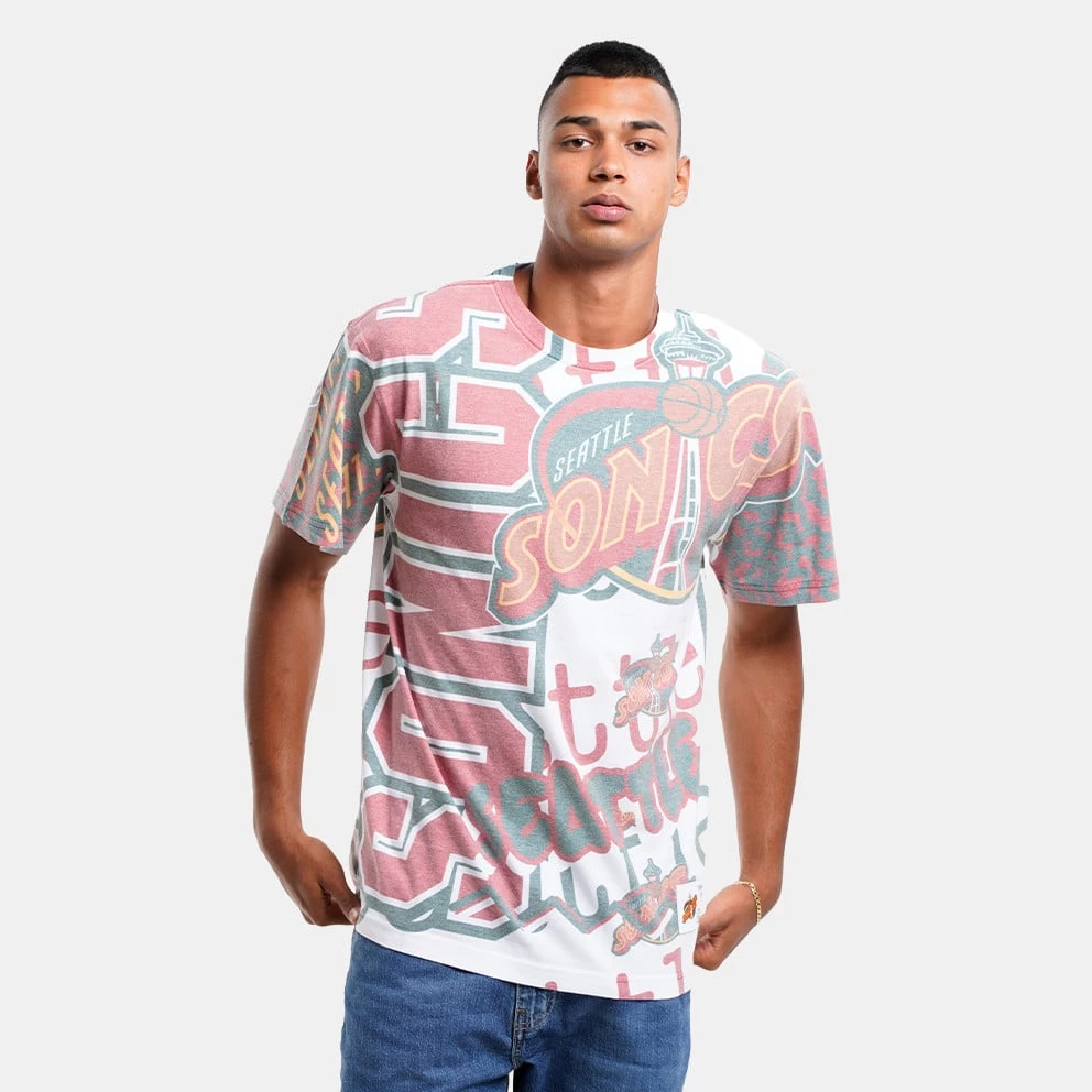 Mitchell & Ness Jumbotron 2.0 Sublimated Seattle Supersonics Men's T-Shirt WHITE 3 Mitchell & Ness Jumbotron 2.0 Sublimated Seattle Supersonics Men's T-Shirt WHITE