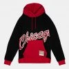 Mitchell & Ness NBA Big Face 5.0 Chicago Bulls Ανδρική Μπλούζα με Κουκούλα Black -Lifestyle Ρούχα Εκπτώσεις mitchell ness nba big face hoody 50 chicago bu