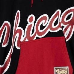 Mitchell & Ness NBA Big Face 5.0 Chicago Bulls Ανδρική Μπλούζα με Κουκούλα Black -Lifestyle Ρούχα Εκπτώσεις mitchell ness nba big face hoody 50 chicago bu 2