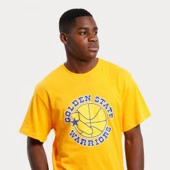 Mitchell & Ness NBA Golden State Warriors Legendary Slub Men's T-shirt GOLD -Lifestyle Ρούχα Εκπτώσεις mitchell ness nba legendary slub ss tee golden 2