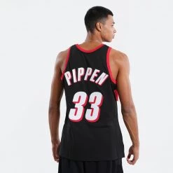 Mitchell & Ness NBA Scottie Pippen Portland Trail Blazers 1999-00 Swingman Ανδρική Αμάνικη Μπλούζα BLACK/RED -Lifestyle Ρούχα Εκπτώσεις mitchell ness nba swingman jersey trail blazers 7