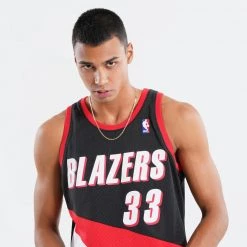 Mitchell & Ness NBA Scottie Pippen Portland Trail Blazers 1999-00 Swingman Ανδρική Αμάνικη Μπλούζα BLACK/RED -Lifestyle Ρούχα Εκπτώσεις mitchell ness nba swingman jersey trail blazers 9