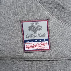 Mitchell & Ness ΝΒΑ North Carolina Tar Heels Ανδρικό T-Shirt με Κουκούλα GREY -Lifestyle Ρούχα Εκπτώσεις mitchell ness ncaa short sleeve fleece hood uni 4