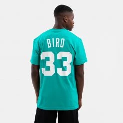 Mitchell & Ness Name & Number Larry Bird Boston Celtics Ανδρικό T-Shirt Kelly Green -Lifestyle Ρούχα Εκπτώσεις mitchell ness nn teeboston celtics 1