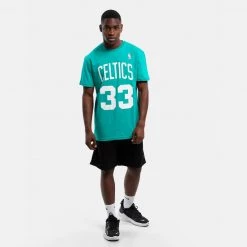 Mitchell & Ness Name & Number Larry Bird Boston Celtics Ανδρικό T-Shirt Kelly Green -Lifestyle Ρούχα Εκπτώσεις mitchell ness nn teeboston celtics 4