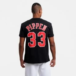 Mitchell & Ness Name & Number Scottie Pippen Chicago Bulls Ανδρικό T-Shirt RED 8 Mitchell & Ness Name & Number Scottie Pippen Chicago Bulls Ανδρικό T-Shirt RED -Lifestyle Ρούχα Εκπτώσεις mitchell ness nn teechicago bulls 1