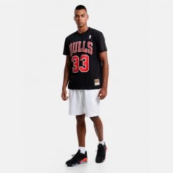 Mitchell & Ness Name & Number Scottie Pippen Chicago Bulls Ανδρικό T-Shirt RED 11 Mitchell & Ness Name & Number Scottie Pippen Chicago Bulls Ανδρικό T-Shirt RED -Lifestyle Ρούχα Εκπτώσεις mitchell ness nn teechicago bulls 4