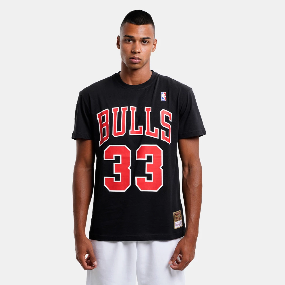 Mitchell & Ness Name & Number Scottie Pippen Chicago Bulls Ανδρικό T-Shirt RED 3 Mitchell & Ness Name & Number Scottie Pippen Chicago Bulls Ανδρικό T-Shirt RED