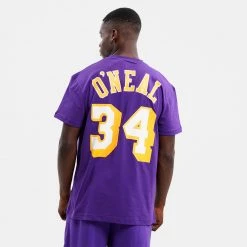 Mitchell & Ness Name & Number Shaquille O'Neal Los Angeles Lakers Ανδρικό T-Shirt PURPLE 7 Mitchell & Ness Name & Number Shaquille O'Neal Los Angeles Lakers Ανδρικό T-Shirt PURPLE -Lifestyle Ρούχα Εκπτώσεις mitchell ness nn teelos angeles lakers 1