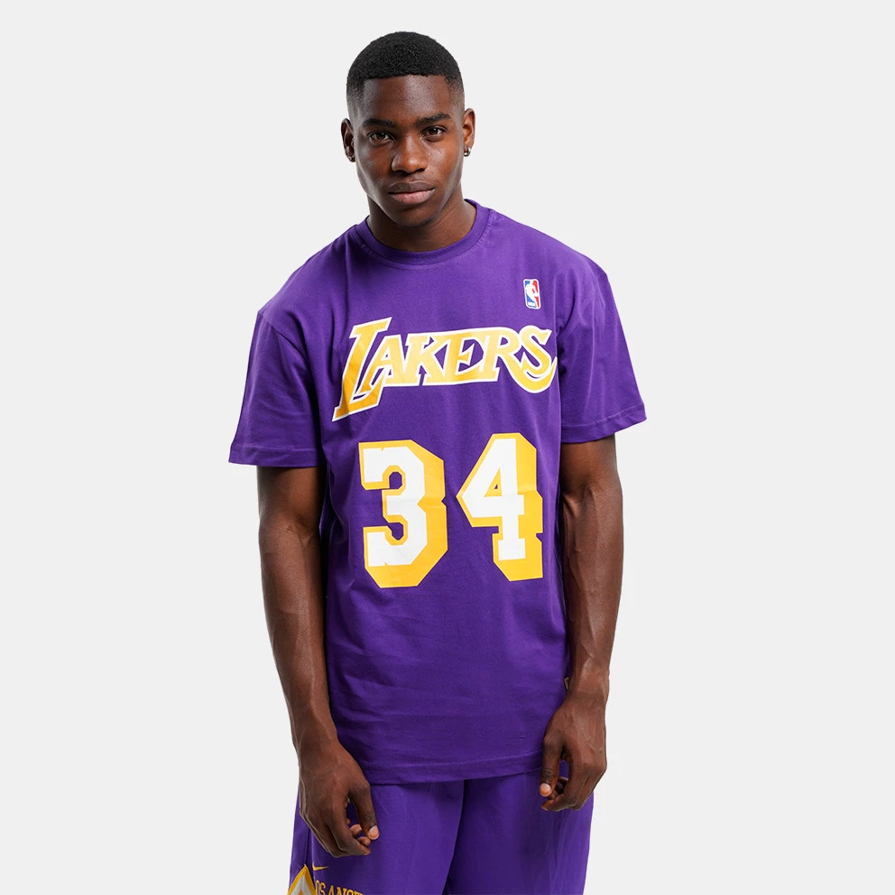 Mitchell & Ness Name & Number Shaquille O'Neal Los Angeles Lakers Ανδρικό T-Shirt PURPLE 3 Mitchell & Ness Name & Number Shaquille O'Neal Los Angeles Lakers Ανδρικό T-Shirt PURPLE