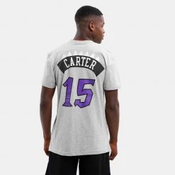 Mitchell & Ness Name & Number Vince Carter Toronto Raptors Ανδρικό T-Shirt GREY HEATHER -Lifestyle Ρούχα Εκπτώσεις mitchell ness nn teetoronto raptors 1