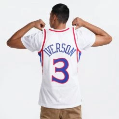 Mitchell & Ness ΝΒΑ Allen Iverson Philadelphia 96-97 Men's Jersey WHITE / WHITE -Lifestyle Ρούχα Εκπτώσεις mitchell ness philadelphia 76ers allen iverson 5