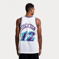 Mitchell & Ness NBA John Stockton Utah Jazz 1996-97 HWC Swingman Jersey WHITE / PURPLE -Lifestyle Ρούχα Εκπτώσεις mitchell ness swingman jersey 1